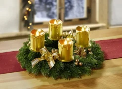 Adventskranz mit LED-Echtwachskerzen