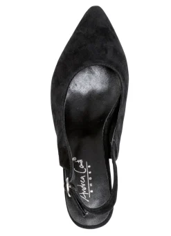 Andrea Conti Sling-Pumps aus weichem Samt-Chevreauleder