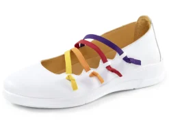 Andrea Conti Slipper mit bunten, dekorativ eingesetzten Gummizügen