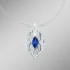 Anhänger mit Brillanten und echter blaue Safir