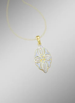 Anhänger mit Diamanten im Blumendesign