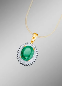 Anhänger mit Diamanten und Smaragd