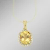 Anhänger mit echt Citrin und synthetischen Zirkonia