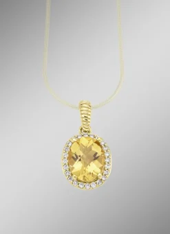 Anhänger mit echt Citrin und synthetischen Zirkonia