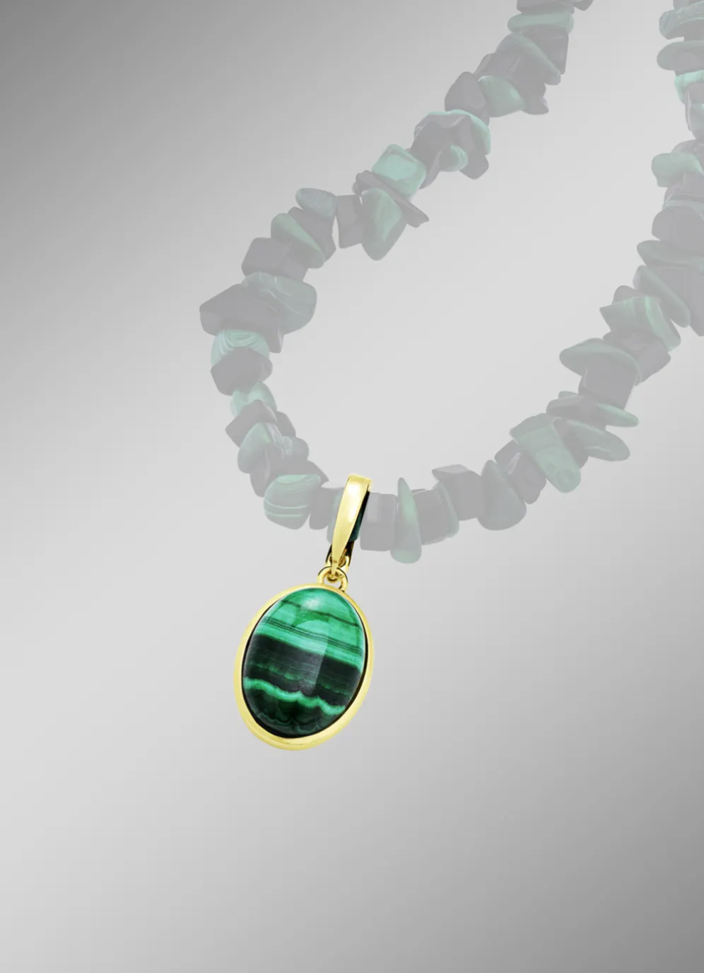 Anhänger mit echt Malachit