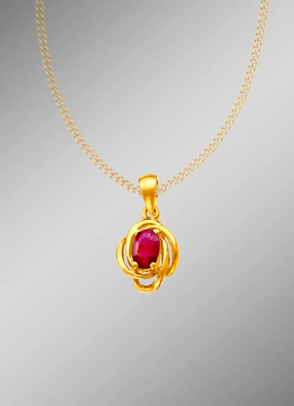 Anhänger mit echtem Rubin