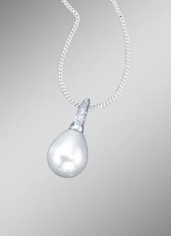 Anhänger mit Kette und großem Muschelperltropfen