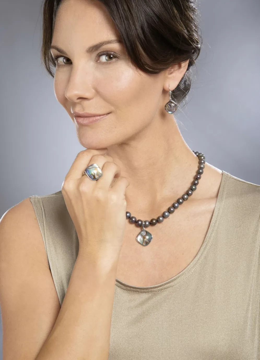 Anhänger mit Kristall-Abalone