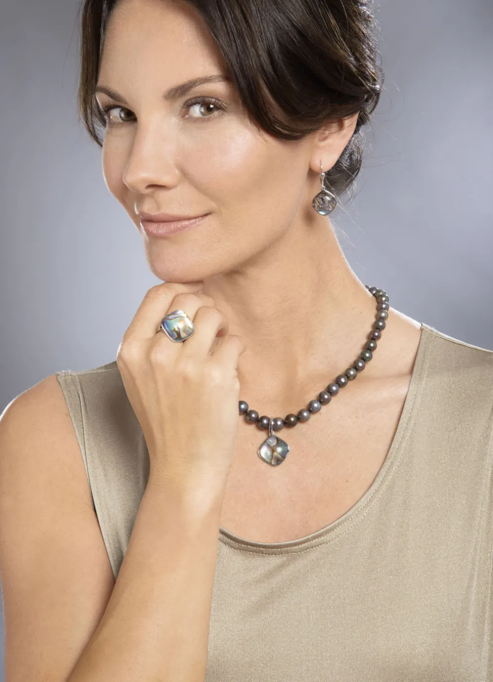 Anhänger mit Kristall-Abalone