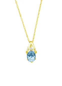 Anhänger mit Singapurkette, mit echt Blautopas und synth. Zirkonia