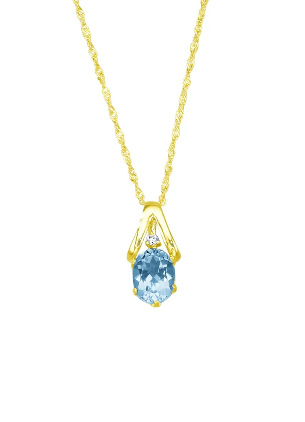 Anhänger mit Singapurkette, mit echt Blautopas und synth. Zirkonia