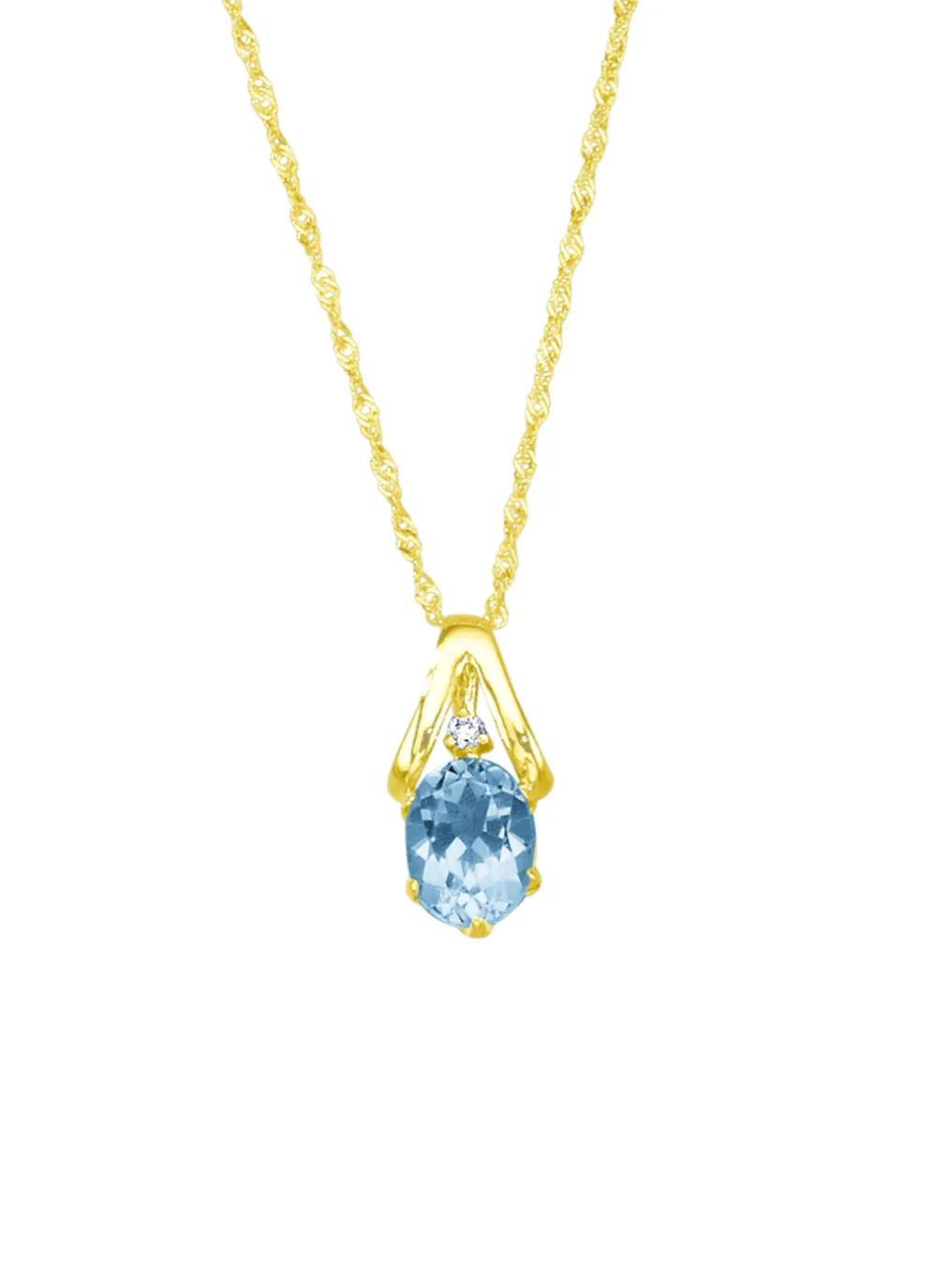 Anhänger mit Singapurkette, mit echt Blautopas und synth. Zirkonia