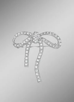 Anstecknadel Schleife mit synth. Zirkonia