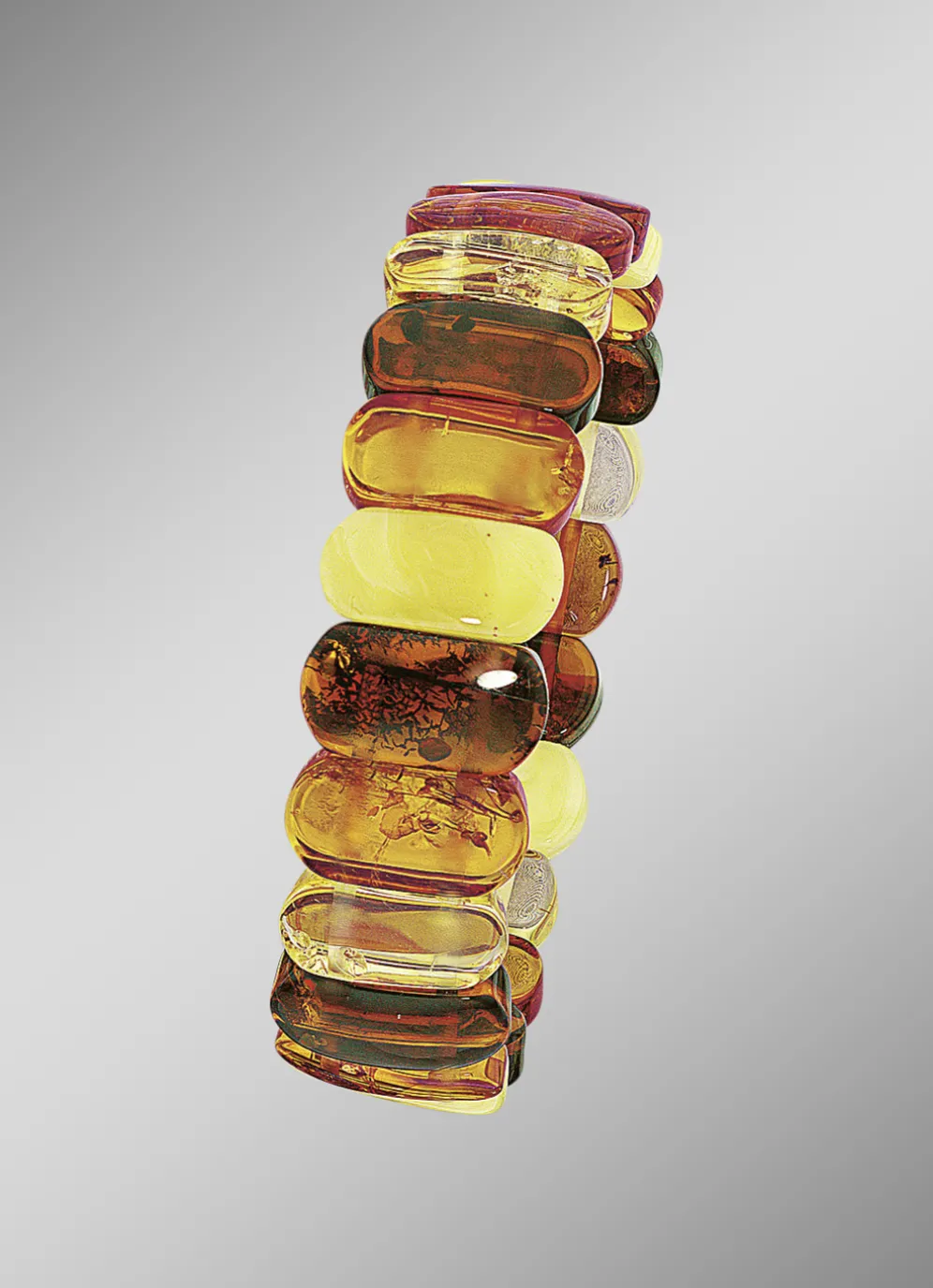 Armband, echte bunte Naturbernsteine