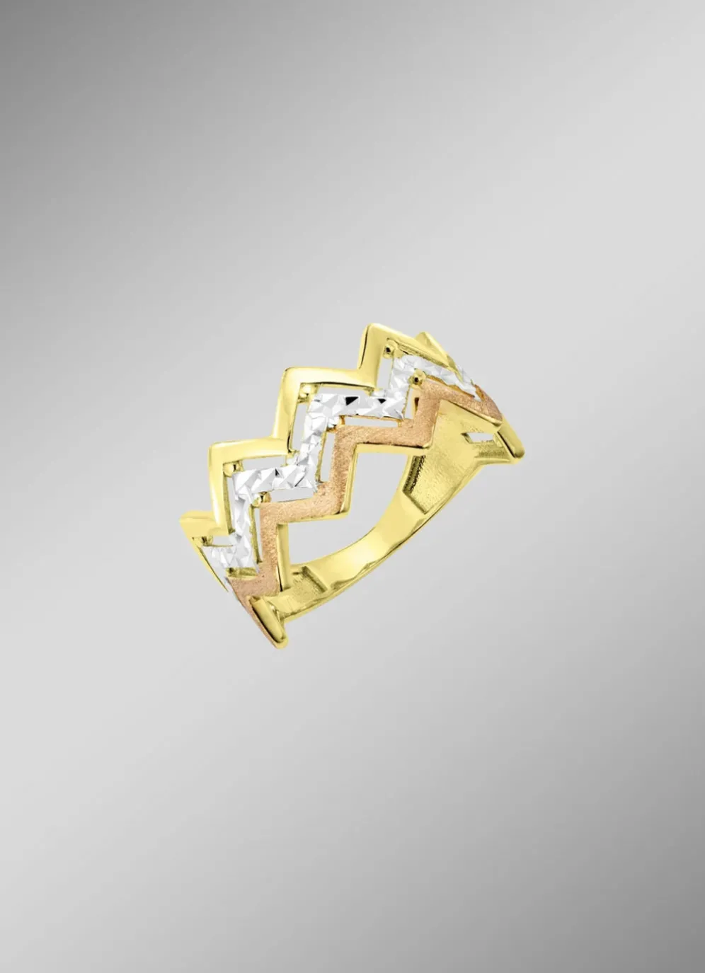 Atemberaubender Damenring in Tricolor