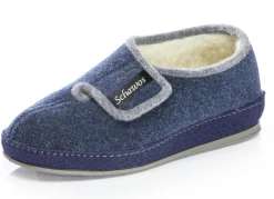 Atmungsaktive Damen-Hausschuhe, mit Klettverschluss