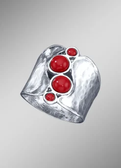 Außergewöhnlicher Damenring mit Koralle