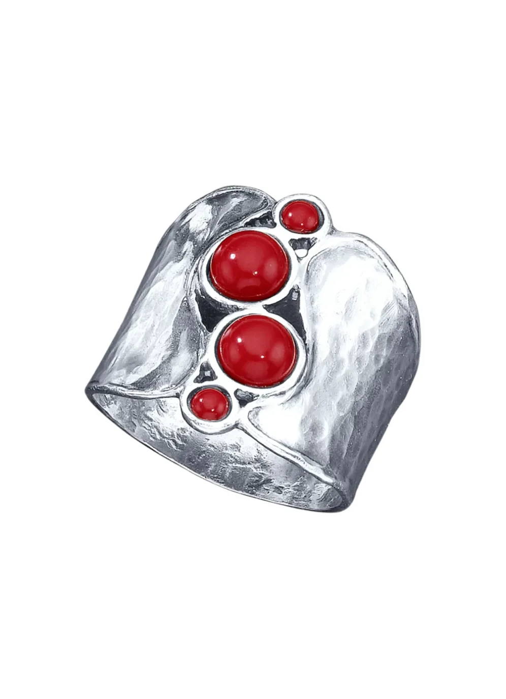 Außergewöhnlicher Damenring mit Koralle