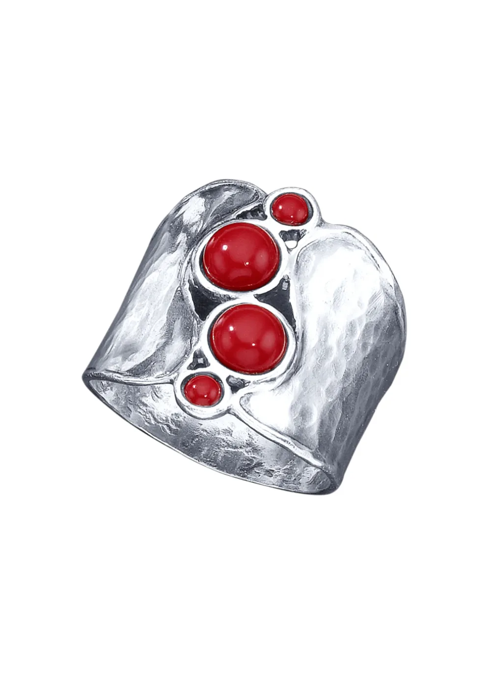 Außergewöhnlicher Damenring mit Koralle