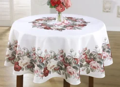 Aussdrucksstarke Tischdecke mit bezauberndem Rosen-Dessin
