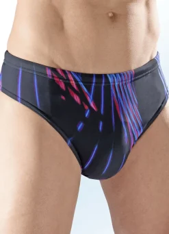 Badehose in Slipform mit buntem Druckdessin