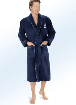 Bademantel mit Anker-Stickerei