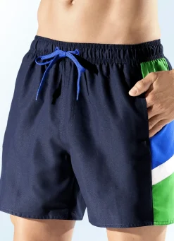 Badeshorts mit seitlichen Einsätzen, Microfaser