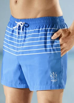 Badeshorts mit Sreifendessin, Microfaser