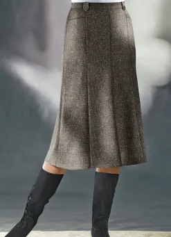 Bahnenrock in Tweed mit Boucle-Effektgarn