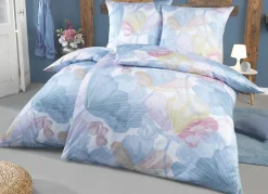 Beidseitig bedruckte Bettwäsche-Garnitur in Mako-Satin-Qualität