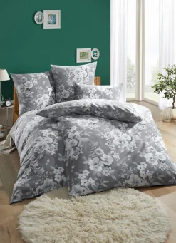 Beidseitig bedruckte Bettwäsche-Garnitur aus Polycotton