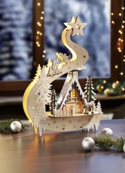 Beleuchtete Holzdekoration