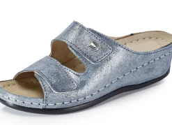 Bequeme Damen-Pantoletten, Weite G, mit Klettverschluss