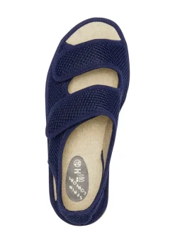 Bequeme Damen-Sandalen, Weite H, aus gepolstertem Textilmaterial