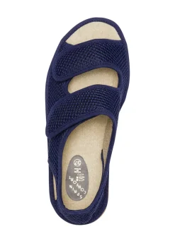 Bequeme Damen-Sandalen, Weite H, aus gepolstertem Textilmaterial