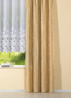 Übergardine mit Blatt-Musterung