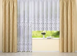 Übergardine mit Blatt-Musterung