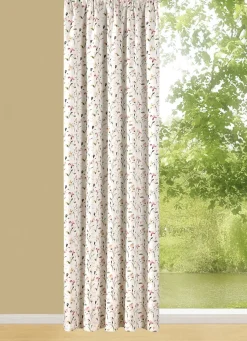 Übergardine mit Blumen-Dessin und Universalschienenband