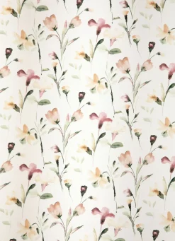 Übergardine mit Blumen-Dessin und Universalschienenband