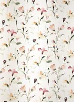 Übergardine mit Blumen-Dessin und Universalschienenband