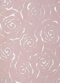 Übergardine mit hübschem Rosen-Dessin