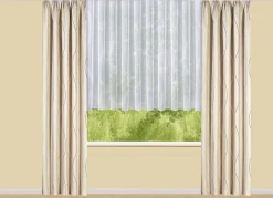 Übergardine mit Wellen-Dessin und Universalschienenband