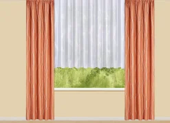 Übergardine mit Wellen-Dessin und Universalschienenband