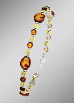 Bernstein-Armband aus Silber