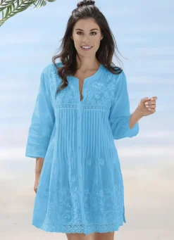 Bestickte Tunika aus reiner Baumwolle