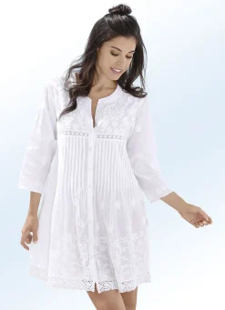 Bestickte Tunika aus reiner Baumwolle