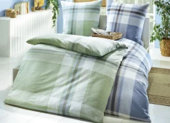 Bügelfreie Bettwäsche-Garnitur aus dem Hause Biberna