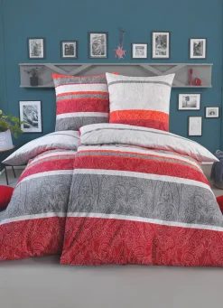 Biber Bettwäsche-Garnitur aus 100% Baumwolle