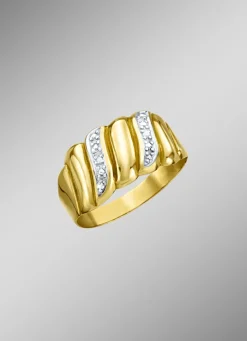 Bicolor Damenring mit Diamant