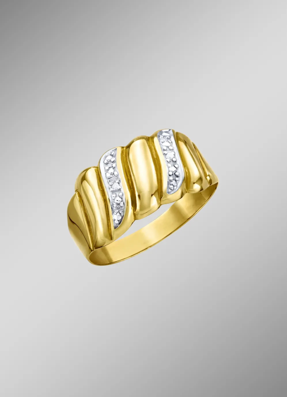 Bicolor Damenring mit Diamant